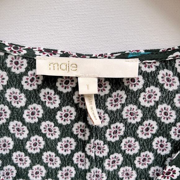 Maje Renoua Print Midi Dress Size 1 - Picture 5 of 10